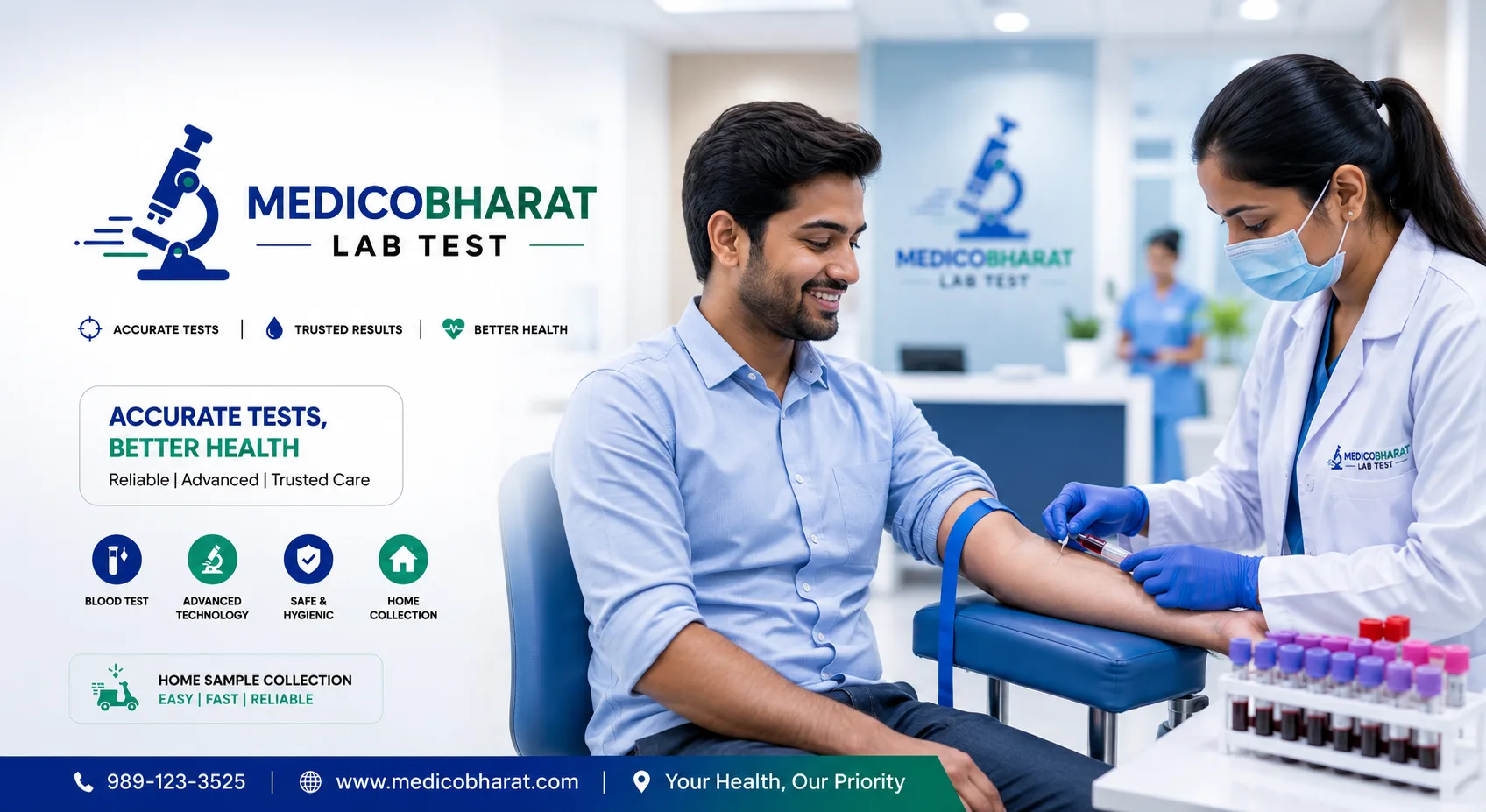 MedicoBharat Lab Test in Varanasi — accurate tests, better health. Blood test, advanced technology, safe aur hygienic, free home sample collection.